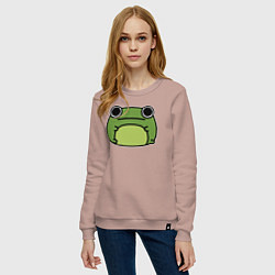 Свитшот хлопковый женский Frog Lucky, цвет: пыльно-розовый — фото 2