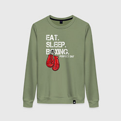 Женский свитшот Есть Спать Боксировать Прекрасный день