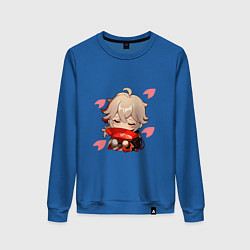 Женский свитшот Маленький Казуха ест геншин импакт