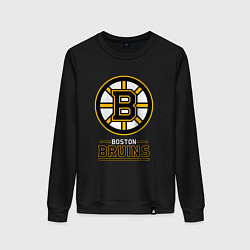 Свитшот хлопковый женский Boston Bruins , Бостон Брюинз, цвет: черный