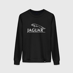 Свитшот хлопковый женский Jaguar, Ягуар Логотип, цвет: черный