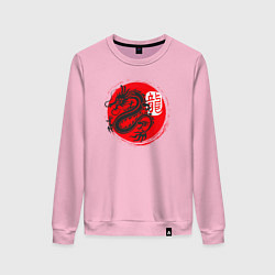 Свитшот хлопковый женский Ниндзя дракон Япония, цвет: светло-розовый