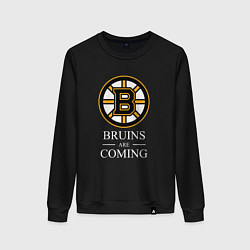 Свитшот хлопковый женский Boston are coming, Бостон Брюинз, Boston Bruins, цвет: черный