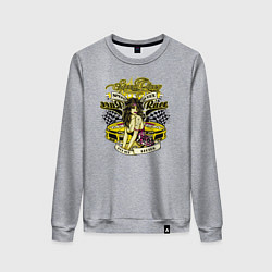 Свитшот хлопковый женский Девушка королева скорости, цвет: меланж