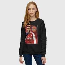 Свитшот хлопковый женский Arsenal, Pierre-Emerick Aubameyang, цвет: черный — фото 2
