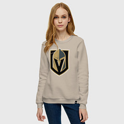 Свитшот хлопковый женский Vegas Golden Knights , Вегас Голден Найтс, цвет: миндальный — фото 2