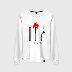 Свитшот хлопковый женский LOVE ЛЮБОВЬ, цвет: белый