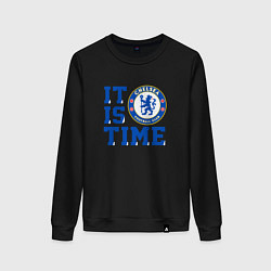 Свитшот хлопковый женский It is Chelsea time Челси, цвет: черный