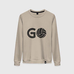Свитшот хлопковый женский Go Volleyball, цвет: миндальный