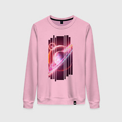 Свитшот хлопковый женский Моя Вселенная Космическое настроение, цвет: светло-розовый