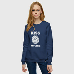 Свитшот хлопковый женский Kiss - My Ace, цвет: тёмно-синий — фото 2
