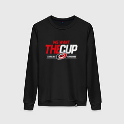 Свитшот хлопковый женский Carolina Hurricanes we want the cup Каролина Харри, цвет: черный