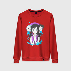 Свитшот хлопковый женский Прекрасная Хина и Ходака, цвет: красный