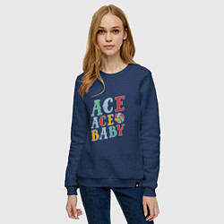 Свитшот хлопковый женский Ace Ace Baby, цвет: тёмно-синий — фото 2
