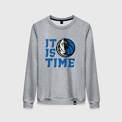 Свитшот хлопковый женский It Is Dallas Mavericks Time Даллас Мэверикс, цвет: меланж