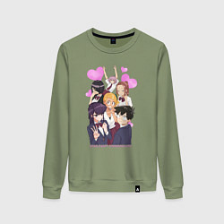 Свитшот хлопковый женский Проблемы с общением, цвет: авокадо