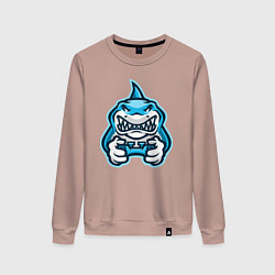 Свитшот хлопковый женский Shark player, цвет: пыльно-розовый