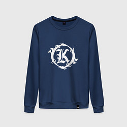 Свитшот хлопковый женский Кукрыниксы логотип, цвет: тёмно-синий