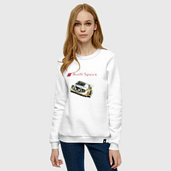 Свитшот хлопковый женский Audi Racing team Power, цвет: белый — фото 2