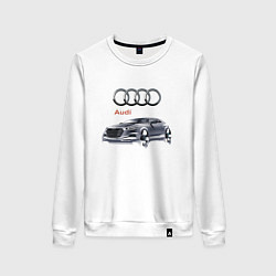 Свитшот хлопковый женский Audi Germany Car, цвет: белый