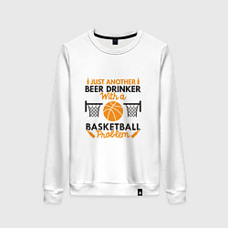 Свитшот хлопковый женский Basketball & Beer, цвет: белый