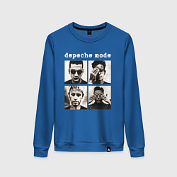 Свитшот хлопковый женский DEPECHE MODE ДЕПЕШ МОД, цвет: синий
