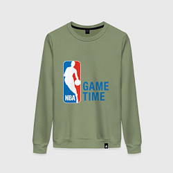 Свитшот хлопковый женский NBA Game Time, цвет: авокадо