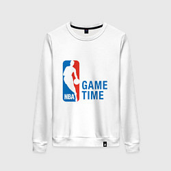 Свитшот хлопковый женский NBA Game Time, цвет: белый