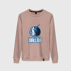 Свитшот хлопковый женский Dallas - Mavericks, цвет: пыльно-розовый