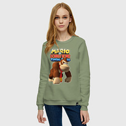 Свитшот хлопковый женский Mario Donkey Kong Nintendo, цвет: авокадо — фото 2