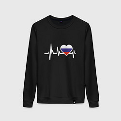 Свитшот хлопковый женский Пульс России, цвет: черный