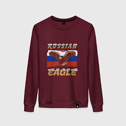 Свитшот хлопковый женский Russian Eagle, цвет: меланж-бордовый