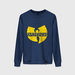 Свитшот хлопковый женский Wu tang logo, цвет: тёмно-синий