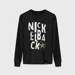 Свитшот хлопковый женский Nickelback рок группа, цвет: черный