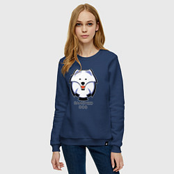 Свитшот хлопковый женский Самоед Team, цвет: тёмно-синий — фото 2
