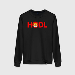 Свитшот хлопковый женский HODL Shiba, цвет: черный