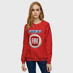 Свитшот хлопковый женский FIAT 8, цвет: красный — фото 2