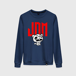Свитшот хлопковый женский JDM Kitten-Zombie Japan, цвет: тёмно-синий