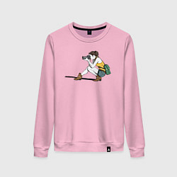 Свитшот хлопковый женский Девушка фотограф за работой, цвет: светло-розовый