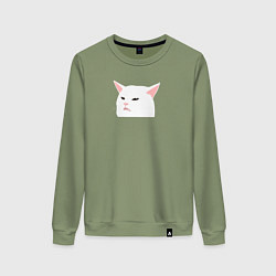 Женский свитшот Белый кот из мема