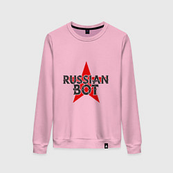 Свитшот хлопковый женский Bot - Russia, цвет: светло-розовый