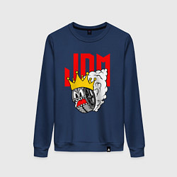 Свитшот хлопковый женский JDM Wheel King, цвет: тёмно-синий