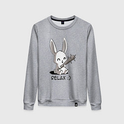 Женский свитшот Милый зайчик с дубинкой