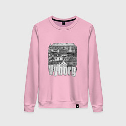 Свитшот хлопковый женский Выборг Ленобласть, цвет: светло-розовый