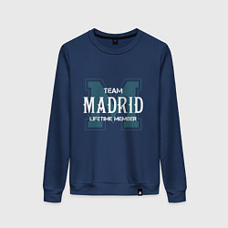 Свитшот хлопковый женский Team Madrid, цвет: тёмно-синий