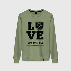 Свитшот хлопковый женский West Ham Love Классика, цвет: авокадо