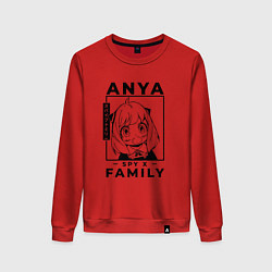 Свитшот хлопковый женский Семья Шпиона Аня Форджер Spy x Family, цвет: красный