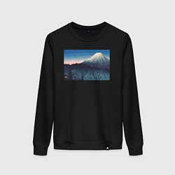 Свитшот хлопковый женский Mount Fuji From Hakone Гора Фудзи, цвет: черный