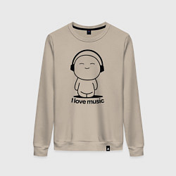 Женский свитшот Я Люблю Музыку I love Music