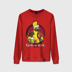 Свитшот хлопковый женский Homer god of bar, цвет: красный